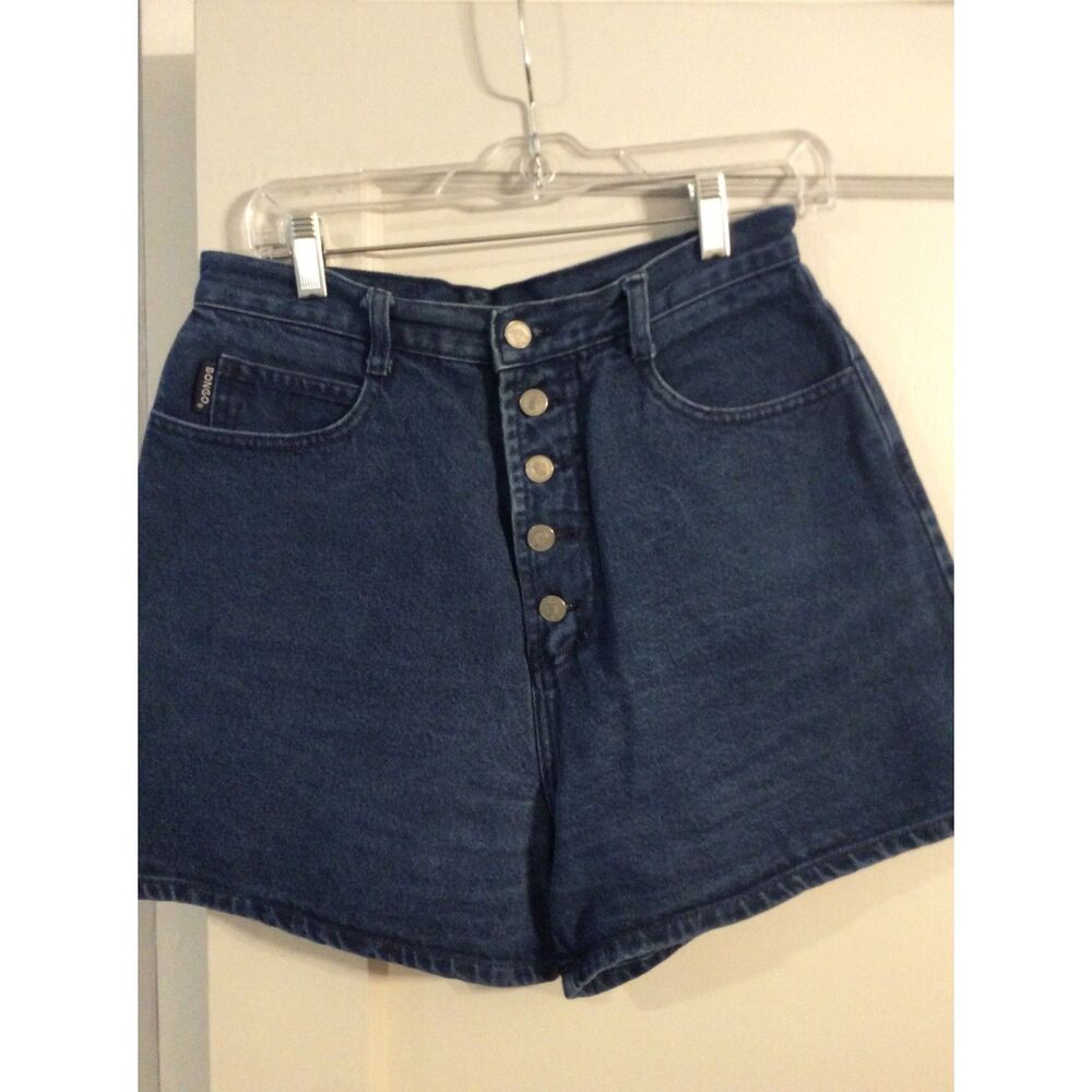 Vintage 90s Button Front Denim Shorts High Waisted Jr. Size 13 Bongo Y2K